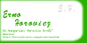 erno horovicz business card